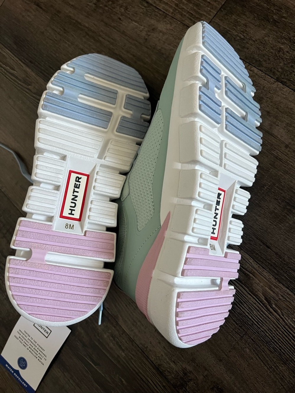 Hunter Women's Mint Green and Pale Pink Sneakers - Picture 4 of 8
